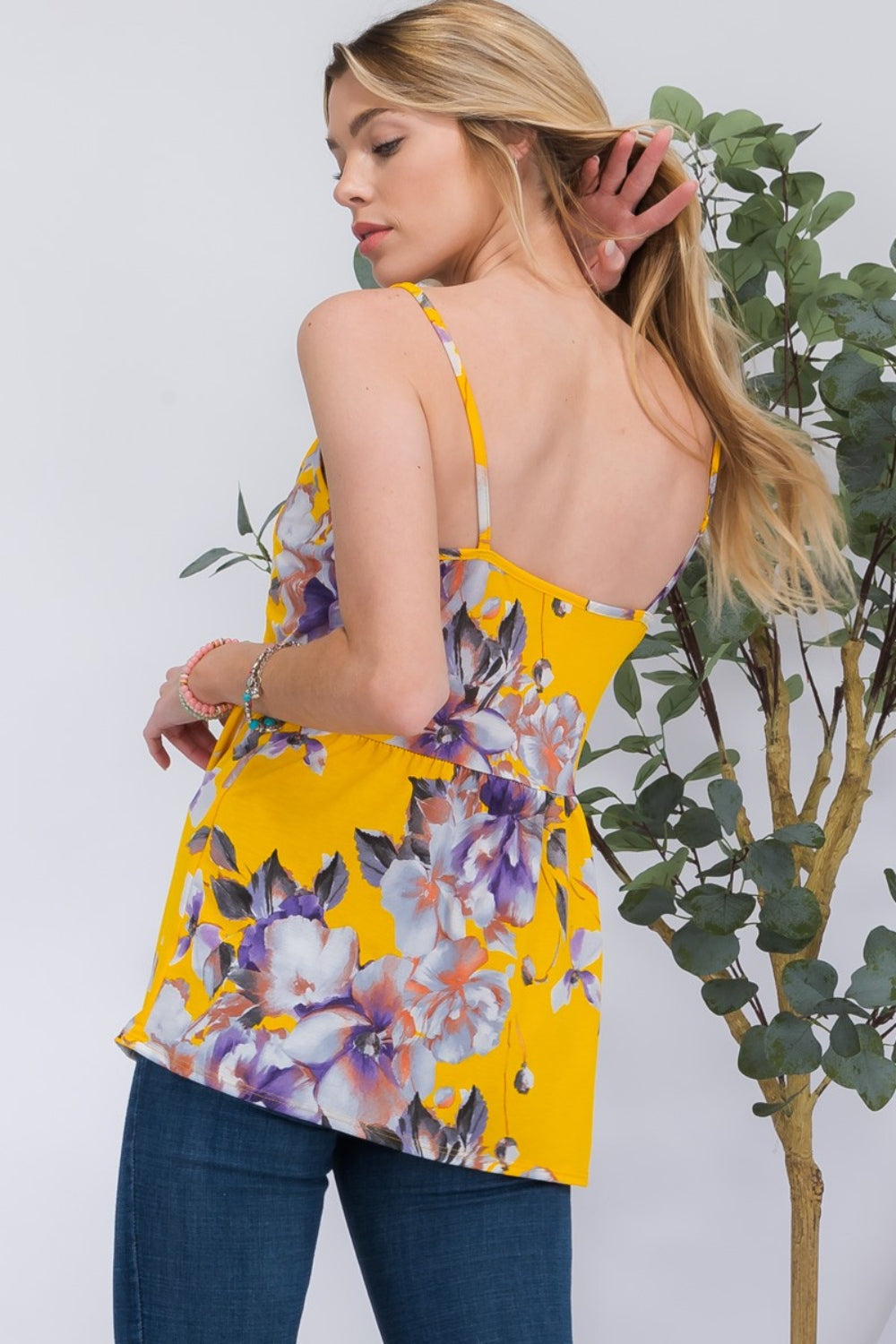 Celeste Full Size Floral V-Neck Cami - UrbanEthereal