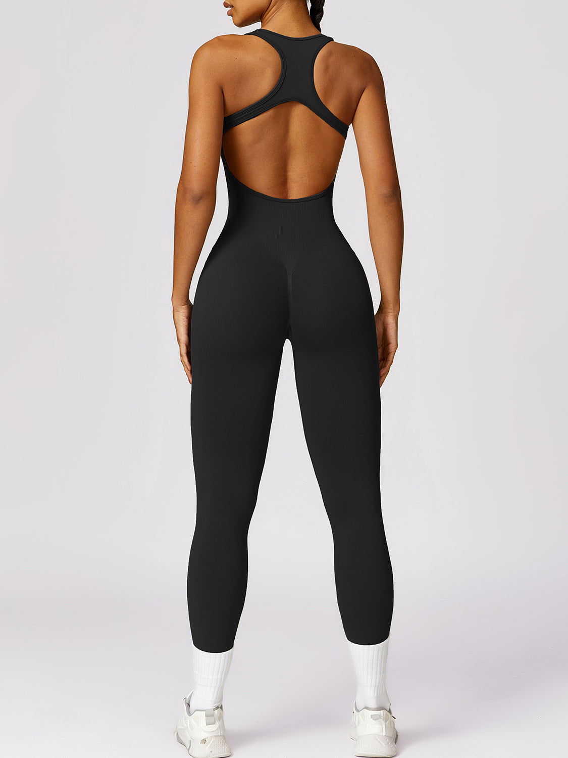 Basic Bae Sleeveless Cutout Racerback Active Jumpsuit - UrbanEthereal