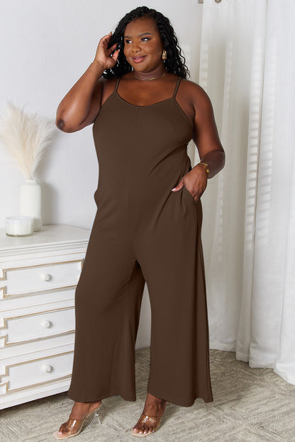 Basic Bae Full Size Spaghetti Strap V-Neck Jumpsuit - UrbanEthereal