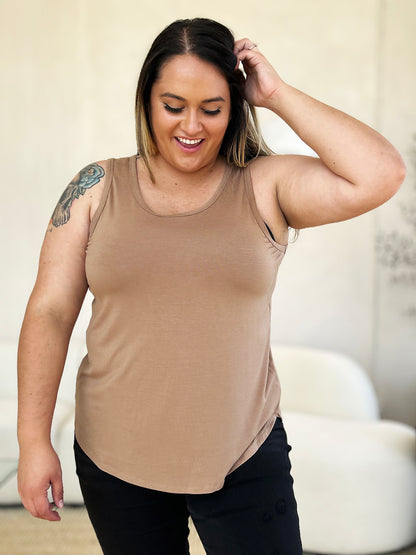 Basic Bae Full Size Round Neck Curved Hem Tank - UrbanEthereal
