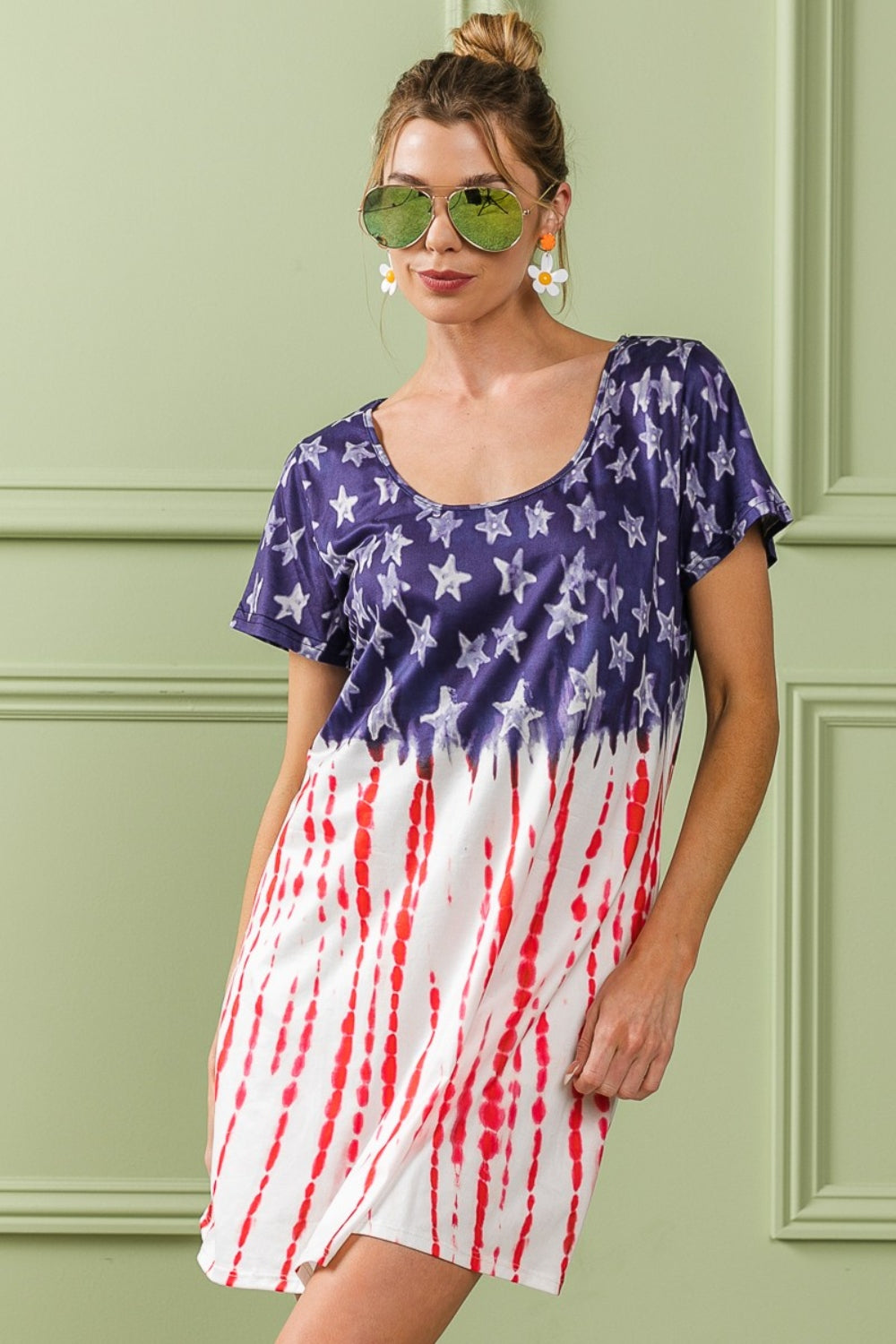 BiBi American Flag Theme Tee Dress - UrbanEthereal