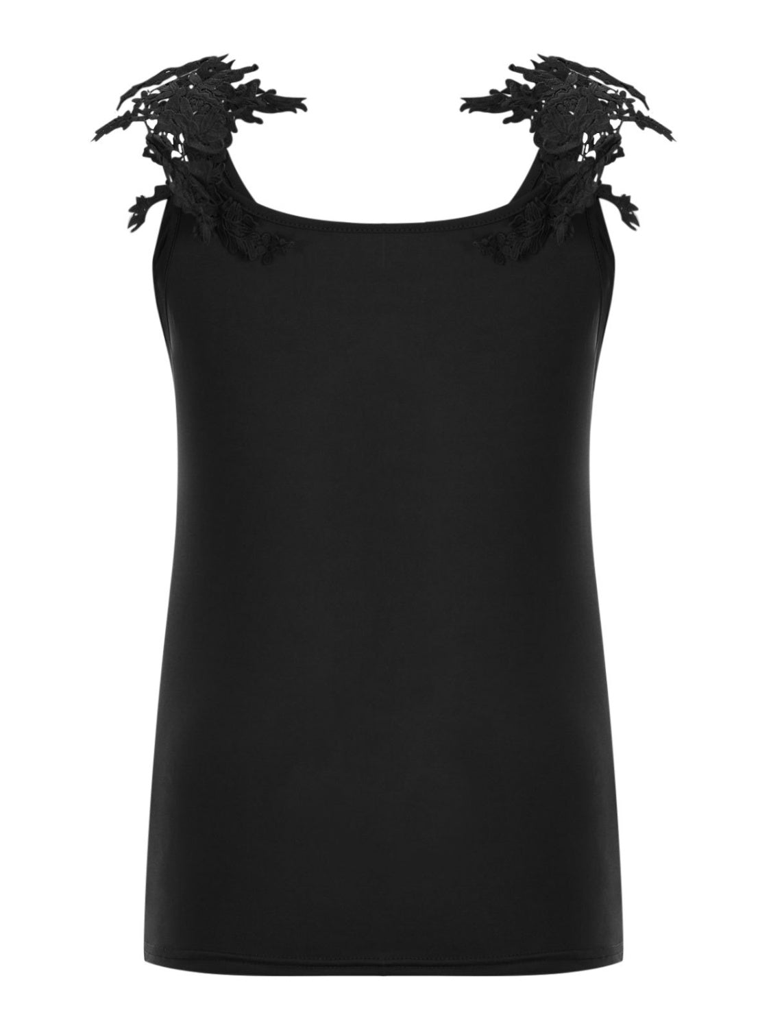 Full Size Lace Detail Scoop Neck Tank - UrbanEthereal