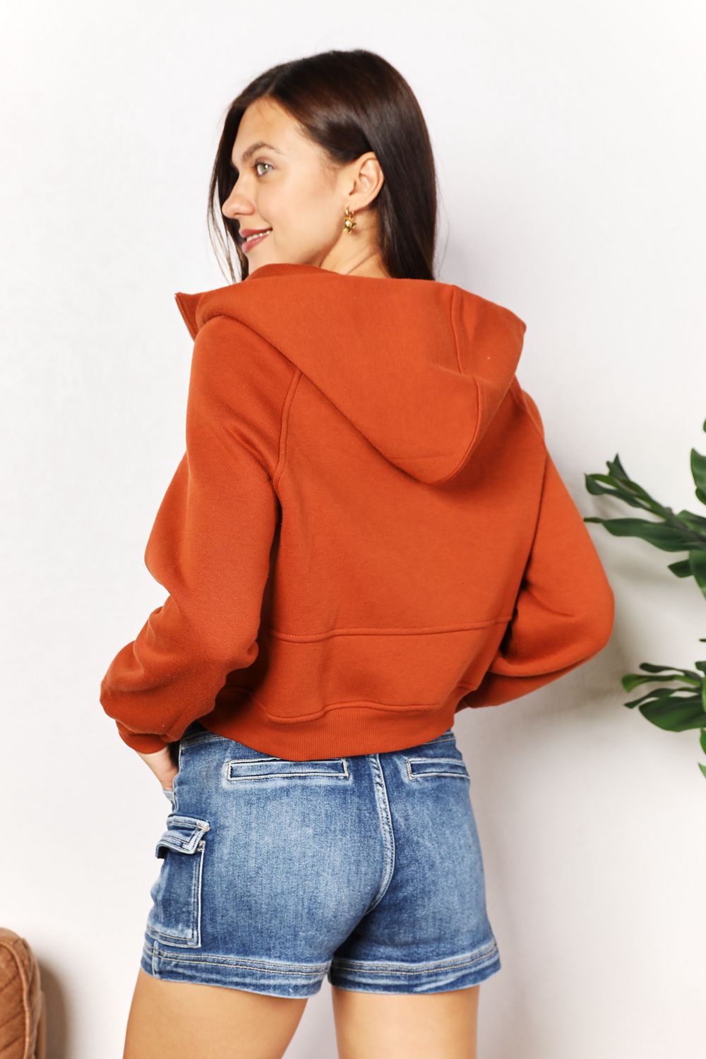 Double Take Half-Zip Long Sleeve Hoodie - UrbanEthereal