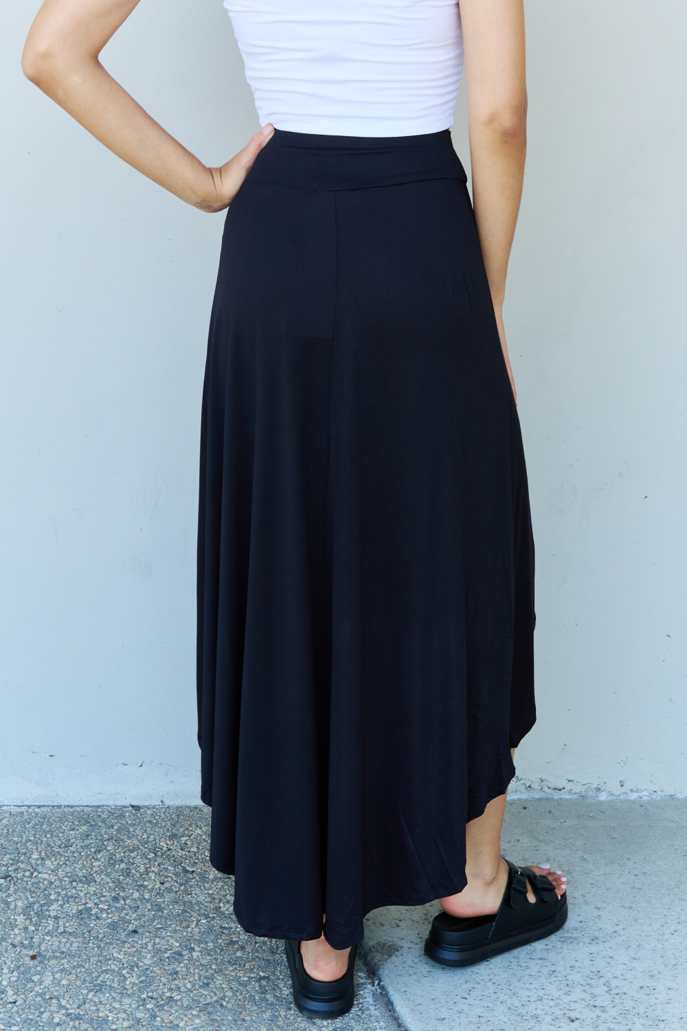 Ninexis First Choice High Waisted Flare Maxi Skirt in Black - UrbanEthereal