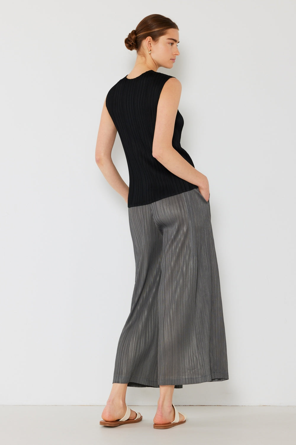 Marina West Swim Pleated Wide-Leg Pants with Side Pleat Detail - UrbanEthereal