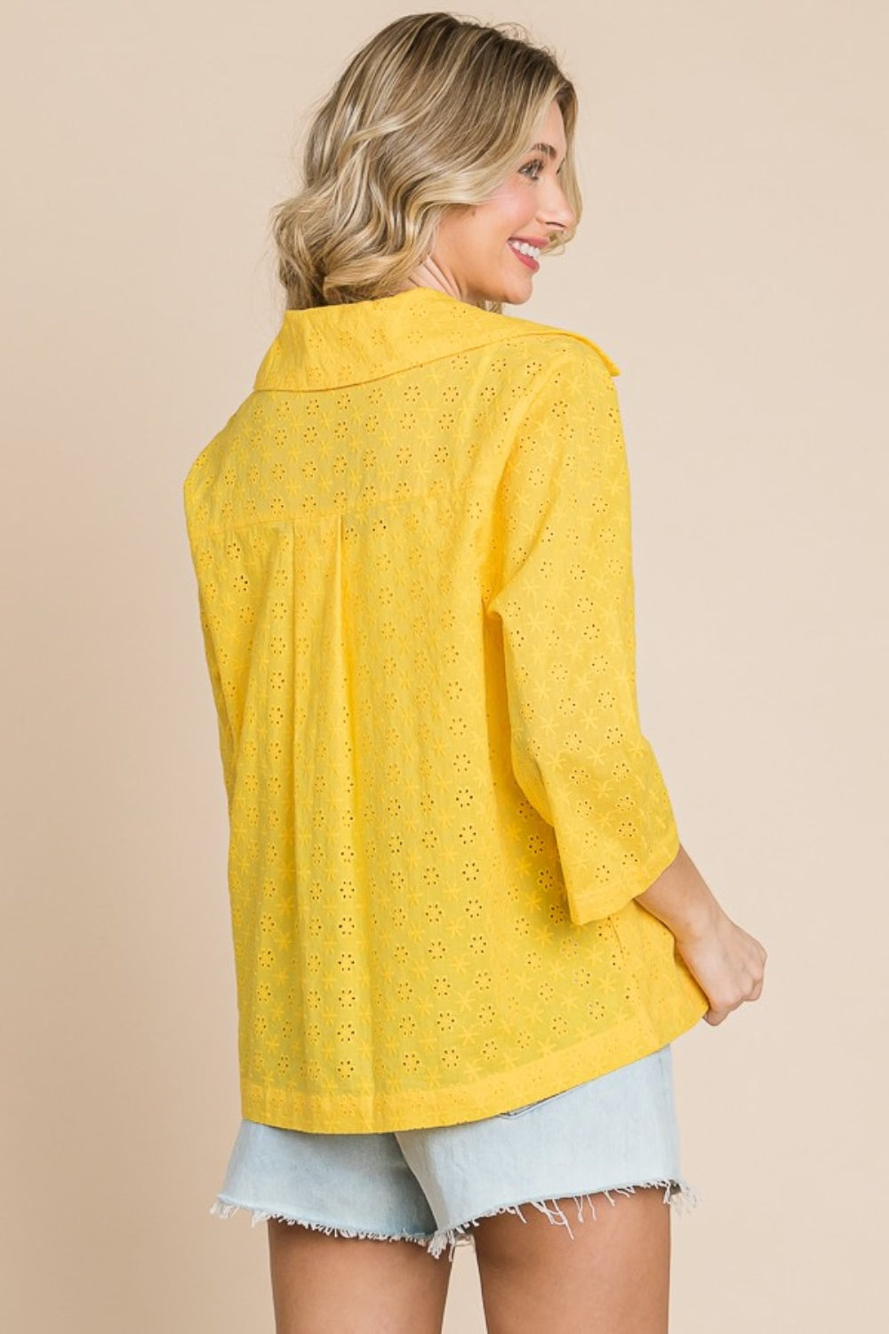 Culture Code Double Breasted Eyelet Jacket with Pockets - UrbanEthereal