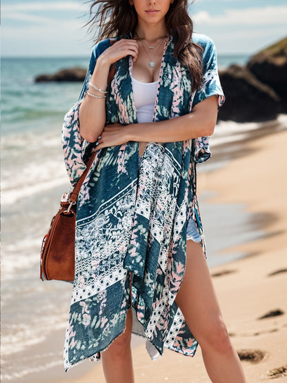 Printed Open Front Cover-Up - UrbanEthereal