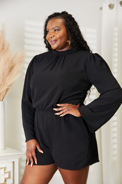 Culture Code Full Size Open Back Romper with Pockets - UrbanEthereal