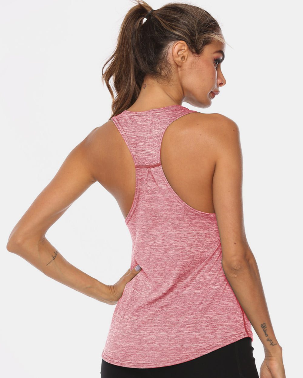 Full Size Scoop Neck Wide Strap Active Tank - UrbanEthereal