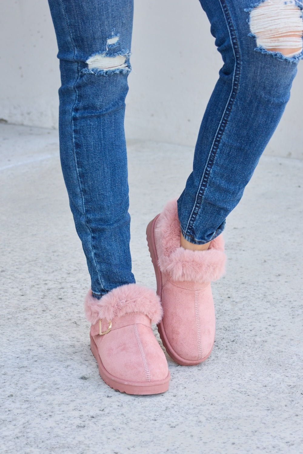 Forever Link Furry Chunky Thermal Ankle Boots - UrbanEthereal