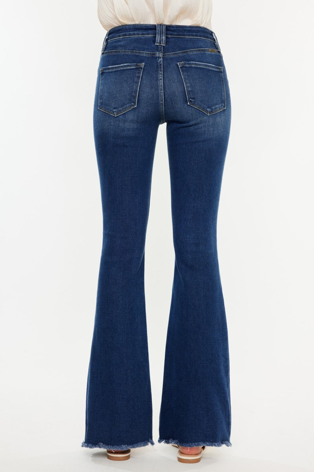 Kancan Cat's Whiskers Raw Hem Flare Jeans - UrbanEthereal