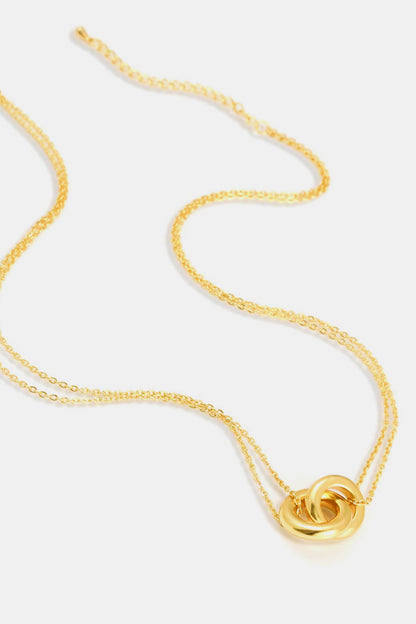 Linked Ring Pendant Chain Necklace - UrbanEthereal