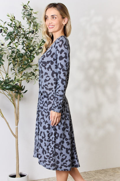 Celeste Full Size Button Up Animal Print Cardigan - UrbanEthereal