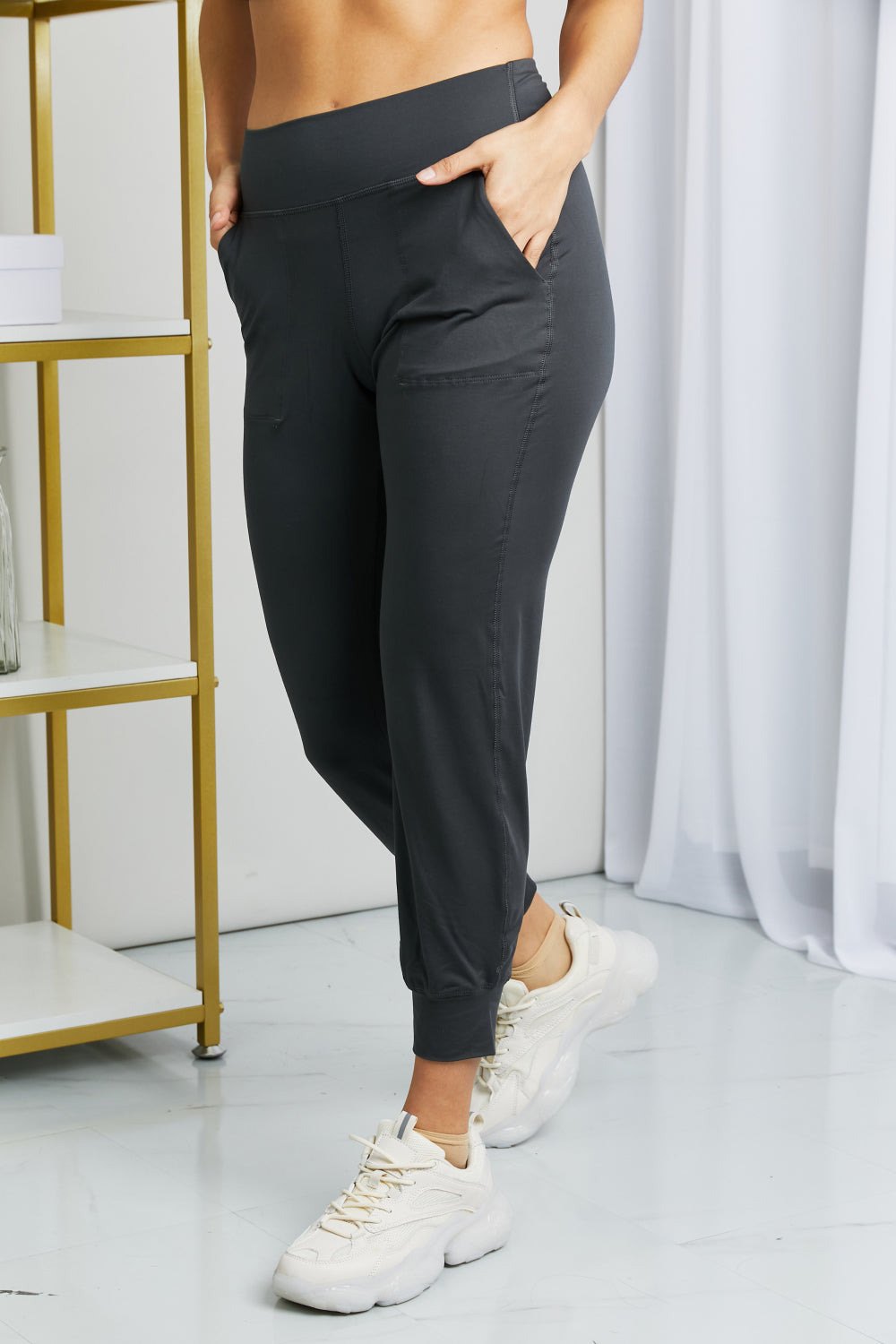 Leggings Depot Full Size Wide Waistband Cropped Joggers - UrbanEthereal