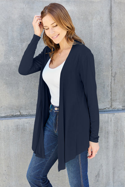 Basic Bae Full Size Open Front Long Sleeve Cardigan - UrbanEthereal