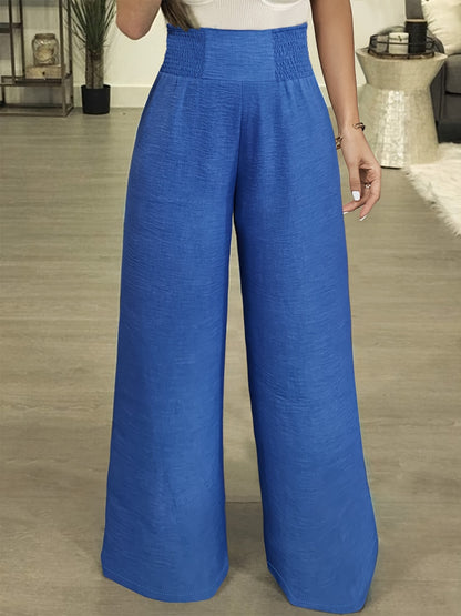 Plus Size High Waist Wide Leg Pants - UrbanEthereal