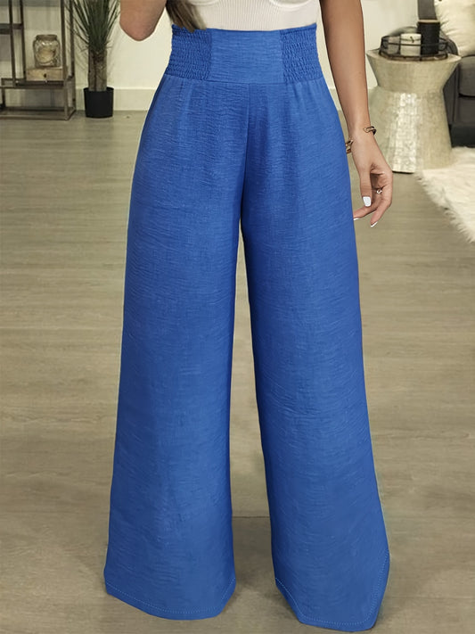 Plus Size High Waist Wide Leg Pants - UrbanEthereal