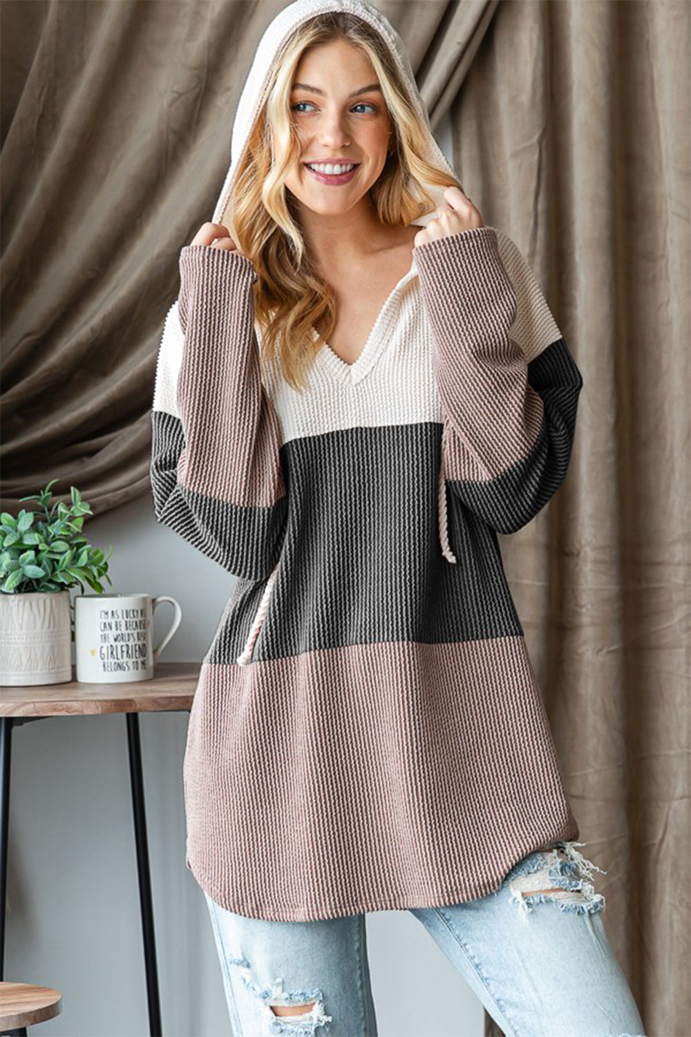 Heimish Color Block Long Sleeve Hoodie - UrbanEthereal
