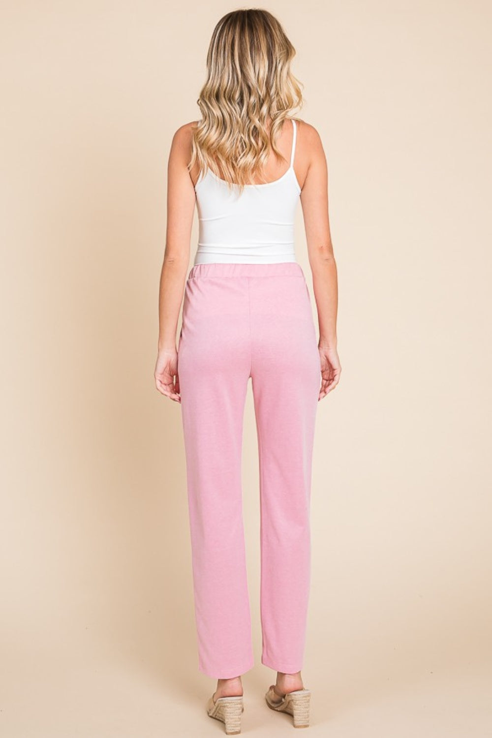 Culture Code Full Size Pin Tuck Detail Slim Pants - UrbanEthereal