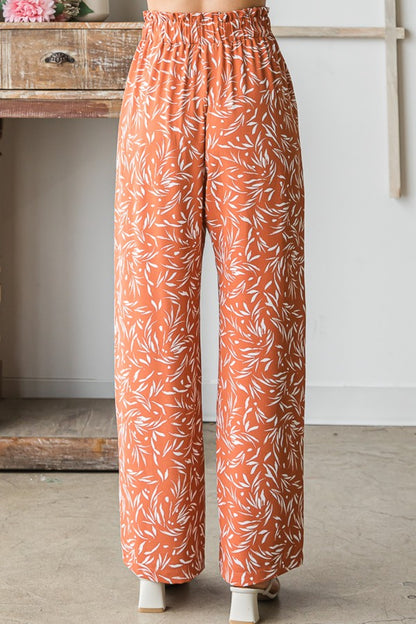 Heimish Full Size Printed Tied Straight Casual Pants - UrbanEthereal