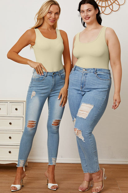 Basic Bae Full Size Square Neck Sleeveless Bodysuit - UrbanEthereal