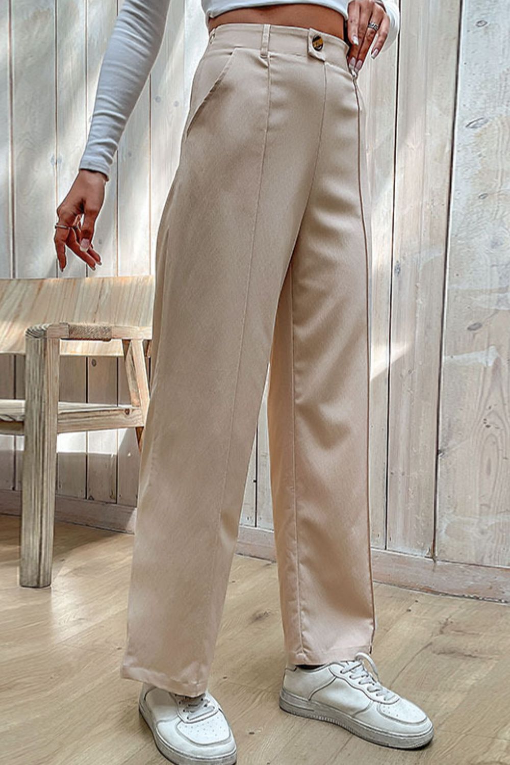 Perfee Center Seam Wide Leg Pants