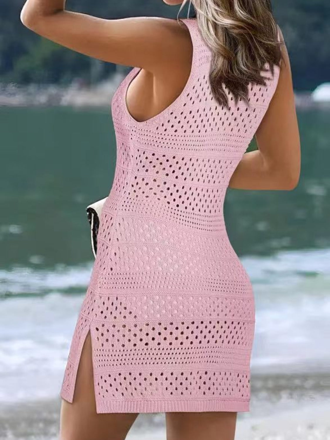 Openwork Scoop Neck Cover Up - UrbanEthereal