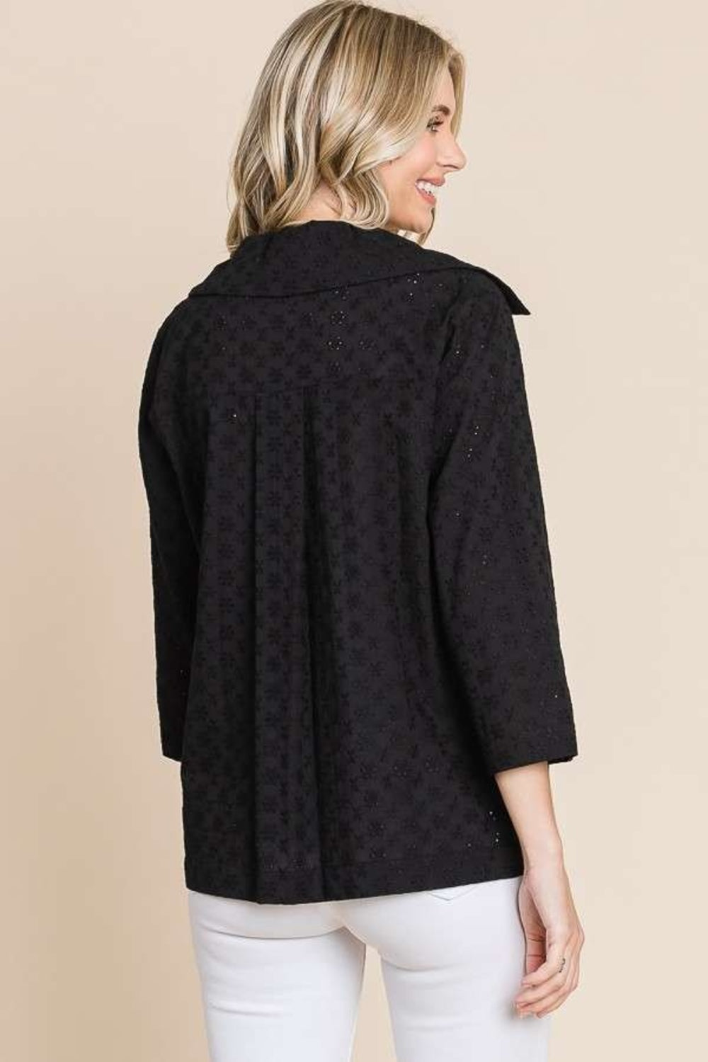 Culture Code Double Breasted Eyelet Jacket with Pockets - UrbanEthereal