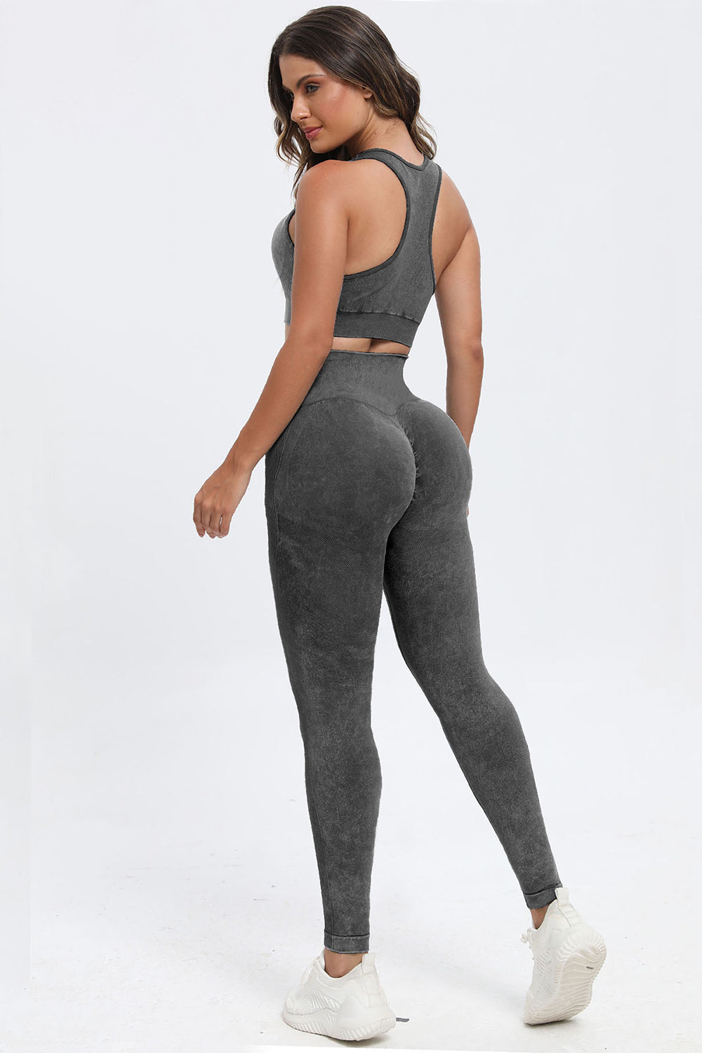 3 Piece Washed Square Neck Wide Strap Active Set - UrbanEthereal