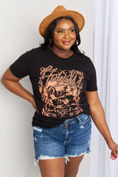 mineB Full Size Graphic Round Neck Tee - UrbanEthereal