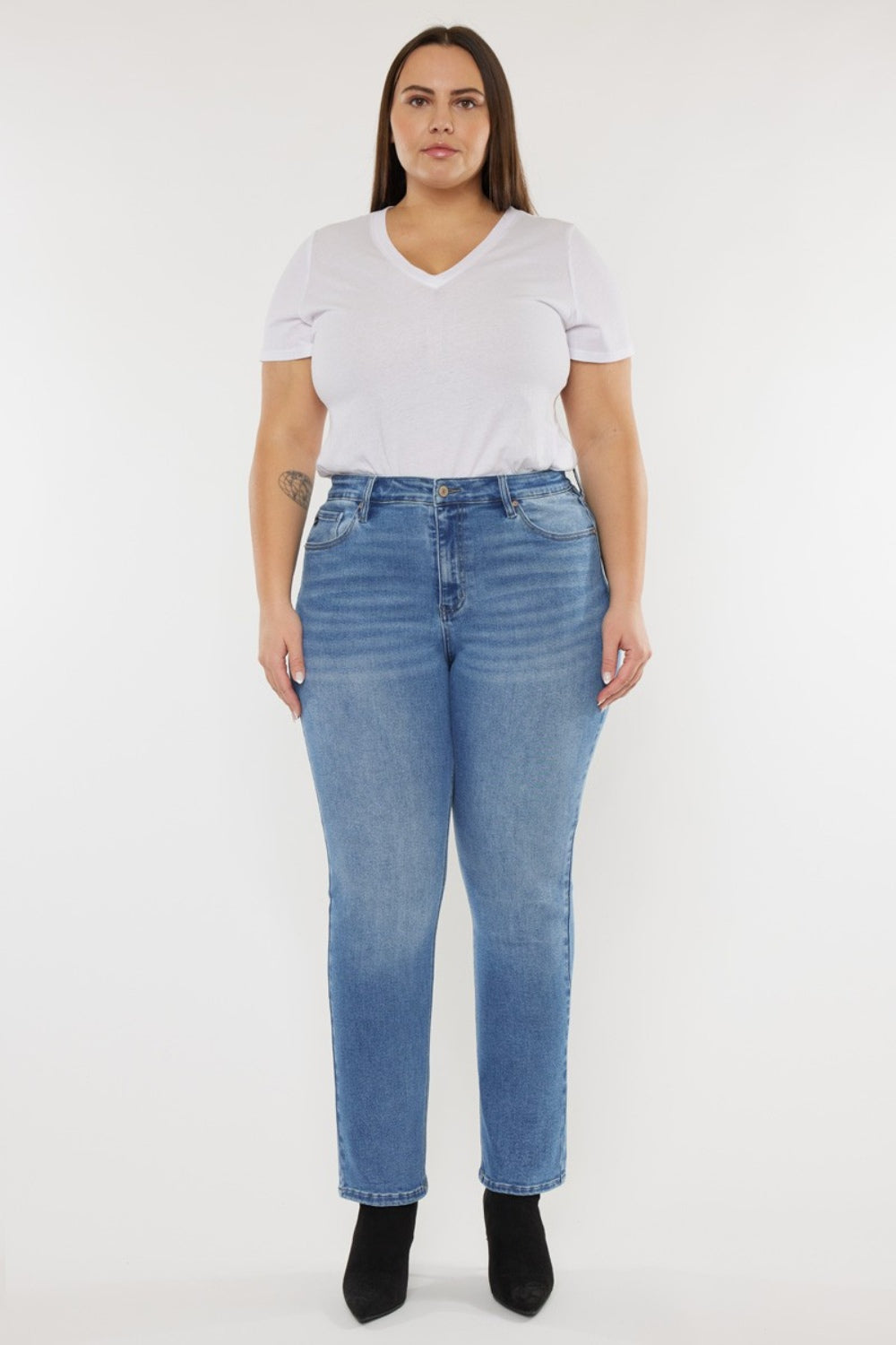 Kancan Full Size Cat's Whiskers High Waist Jeans - UrbanEthereal