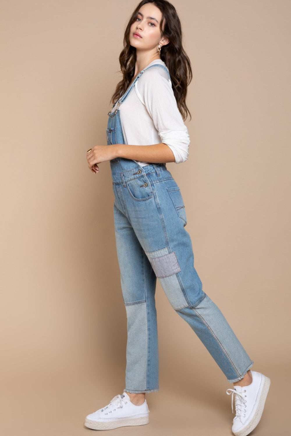 POL Front Chest Zipper Slim Leg Denim Overalls - UrbanEthereal