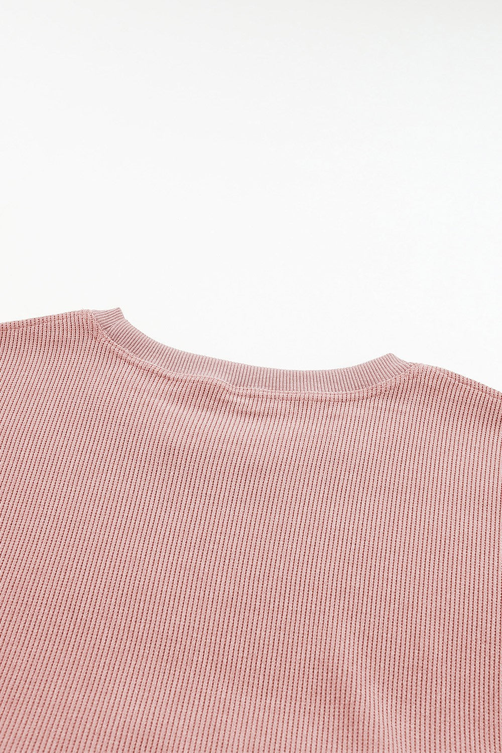 Plus Size Heart Ribbed Round Neck Sweatshirt - UrbanEthereal