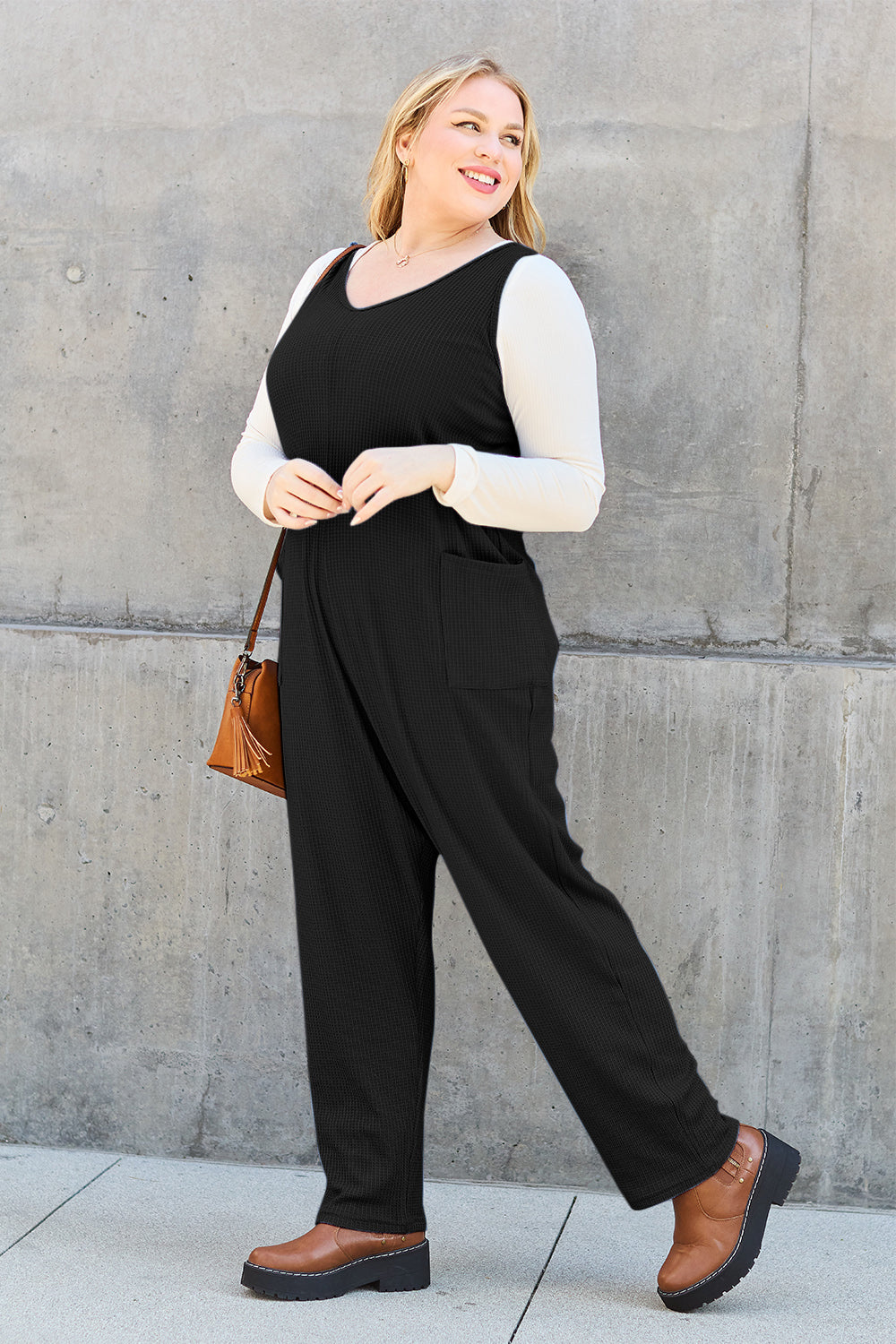 Double Take Full Size Sleeveless Straight Jumpsuit - UrbanEthereal