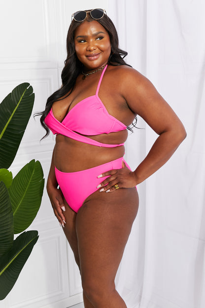 Marina West Swim Summer Splash Halter Bikini Set in Pink - UrbanEthereal