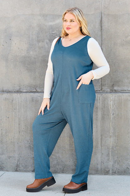 Double Take Full Size Sleeveless Straight Jumpsuit - UrbanEthereal