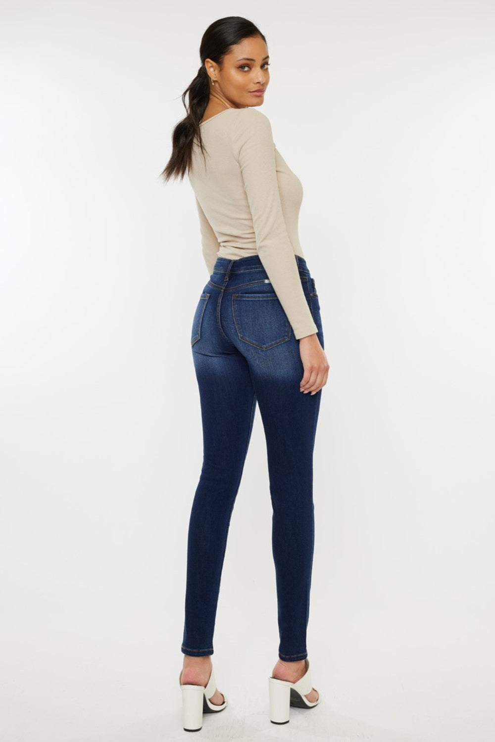 Kancan Mid Rise Gradient Skinny Jeans - UrbanEthereal