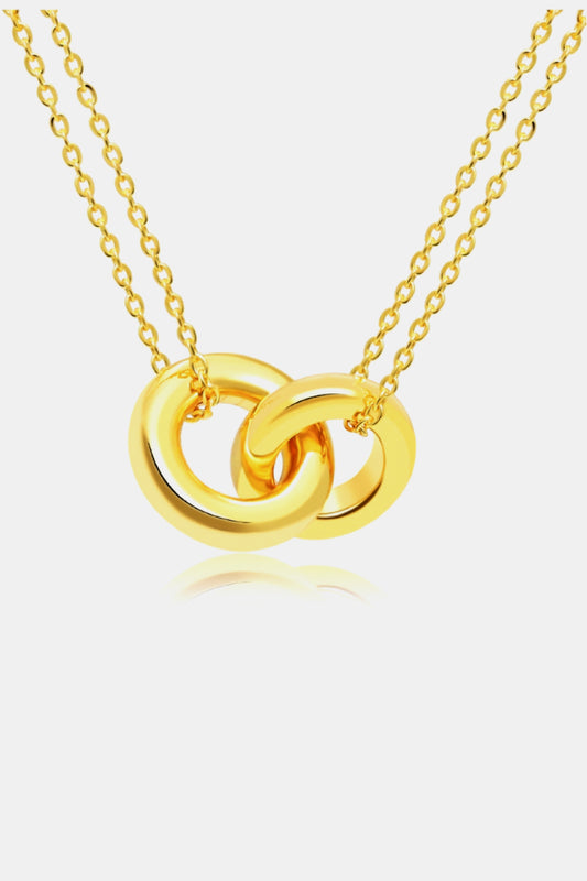 Linked Ring Pendant Chain Necklace - UrbanEthereal