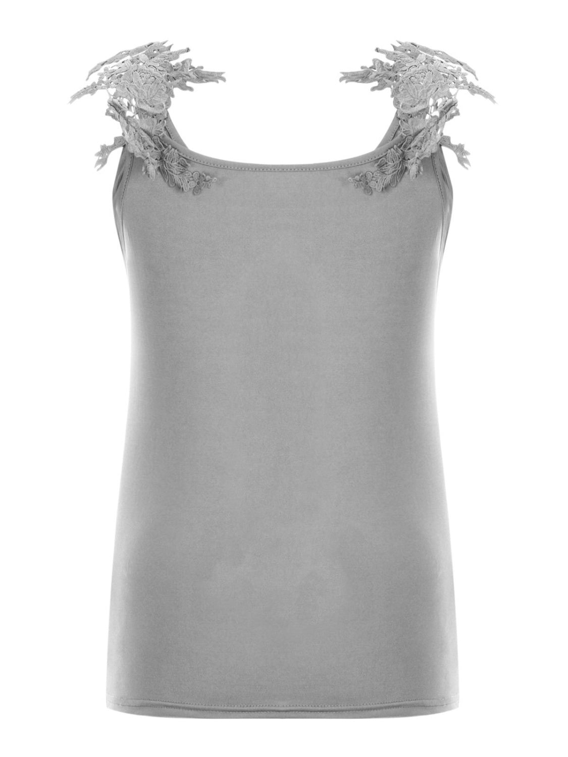 Full Size Lace Detail Scoop Neck Tank - UrbanEthereal