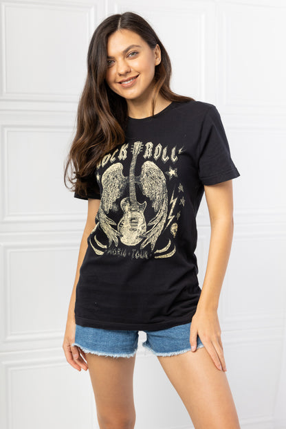 mineB Full Size Rock & Roll Graphic Tee - UrbanEthereal