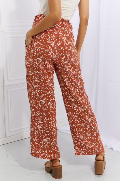 Heimish Right Angle Full Size Geometric Printed Pants in Red Orange - UrbanEthereal