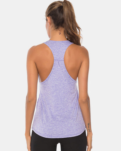 Full Size Scoop Neck Wide Strap Active Tank - UrbanEthereal