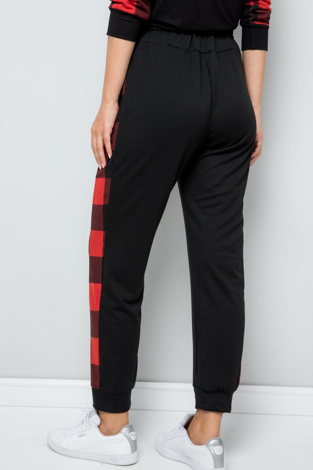 Celeste Design Full Size Plaid Side Print Sweatpants - UrbanEthereal