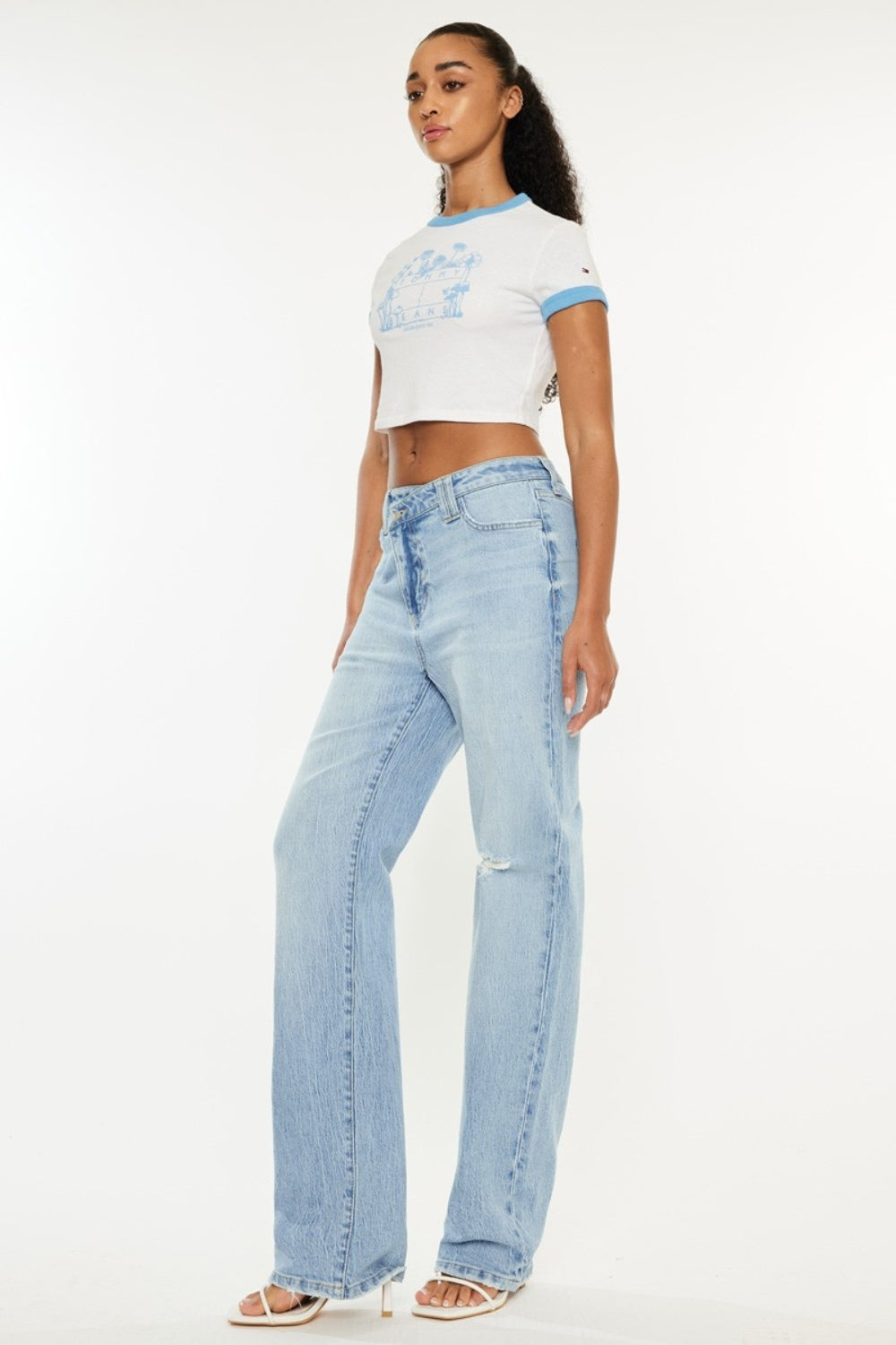 Kancan Distressed High Waist Straight Jeans - UrbanEthereal