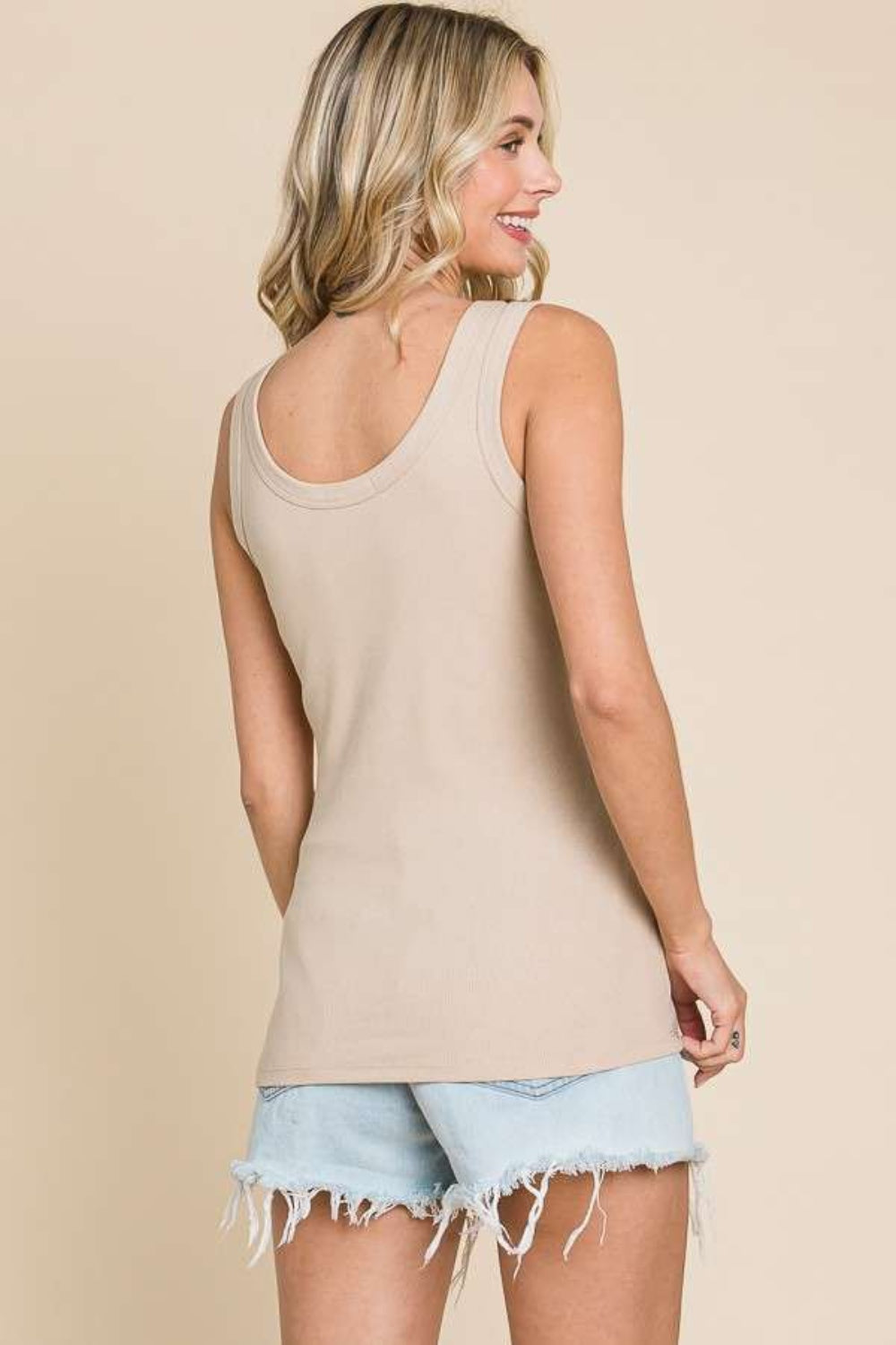 Culture Code Full Size Ribbed Scoop Neck Tank - UrbanEthereal