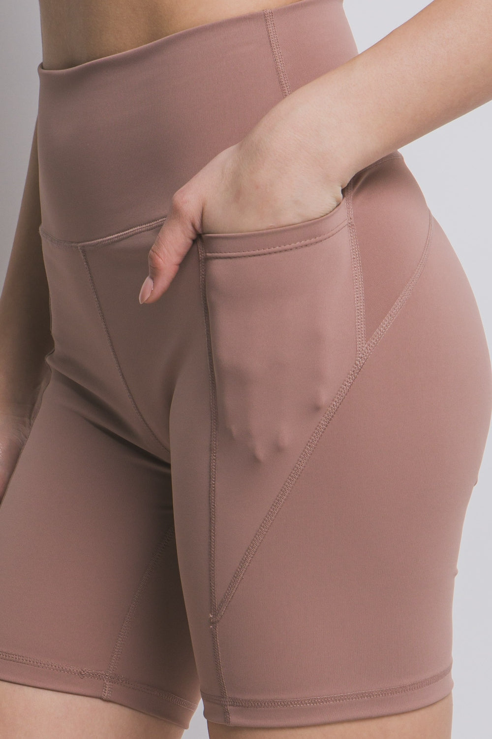 Love Tree High Waist Seam Detail Active Shorts - UrbanEthereal
