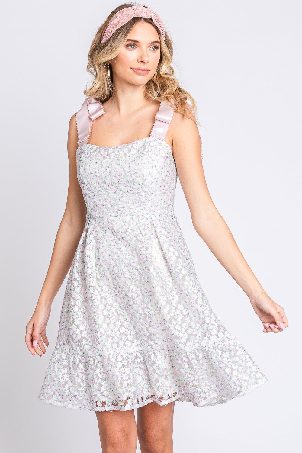 GeeGee Mesh Floral Embroidered Sleeveless Dress - UrbanEthereal