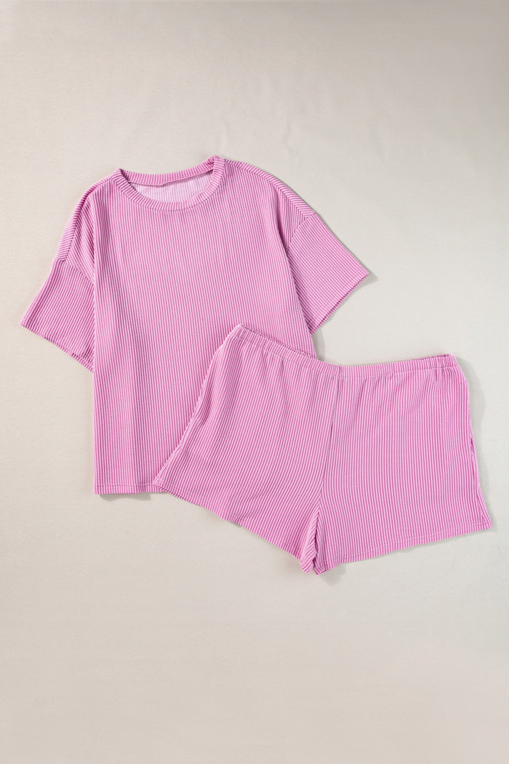 Plus Size Round Neck Short Sleeve Top and Shorts Set - UrbanEthereal