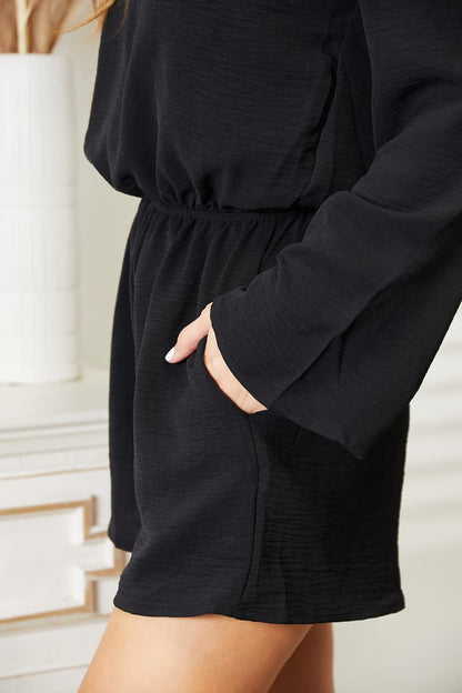 Culture Code Full Size Open Back Romper with Pockets - UrbanEthereal