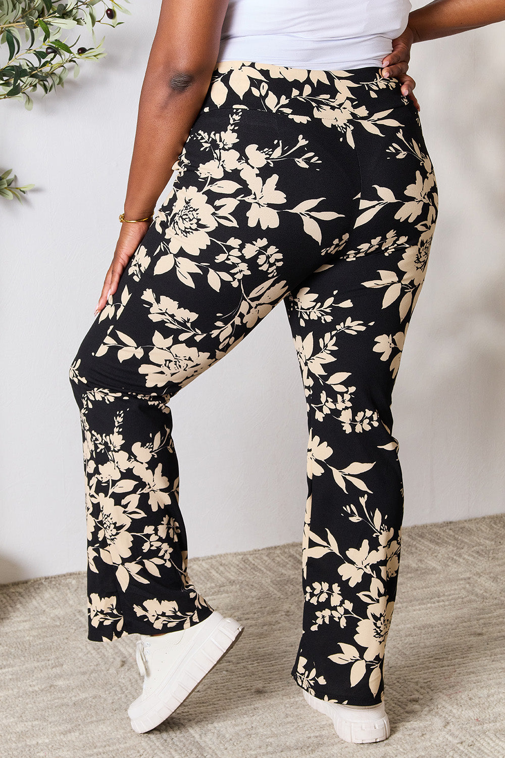 Heimish Full Size High Waist Floral Flare Pants - UrbanEthereal